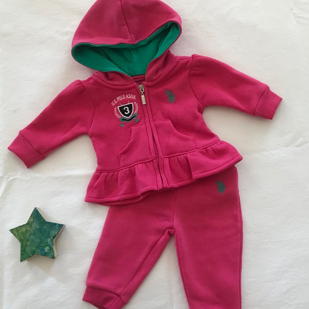 Polo Hooded Jacket and Pants Set 🎀